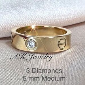 💎LUXURY MEDIUM Width RING, Diamond & Screw Design, Both Styles in One